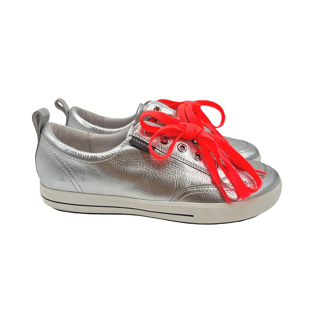 Frankie4 Ellie V Silver Tumbled Metallic Leather Sneakers‎ Womens 7.5 *READ*